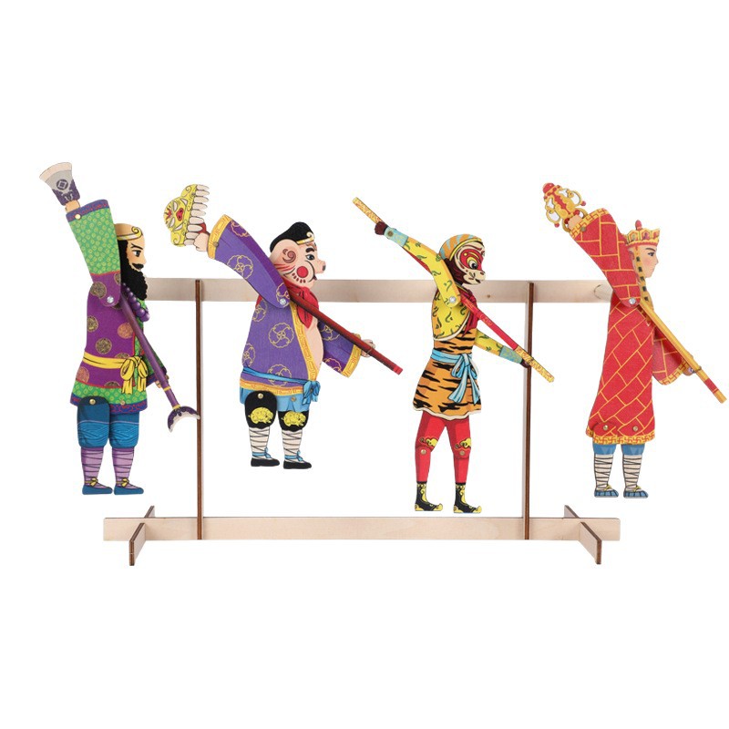 Factory wholesale hardcover wooden shadow play shadow children's toys one-handed wooden shadow childhood nostalgic puppet gift
