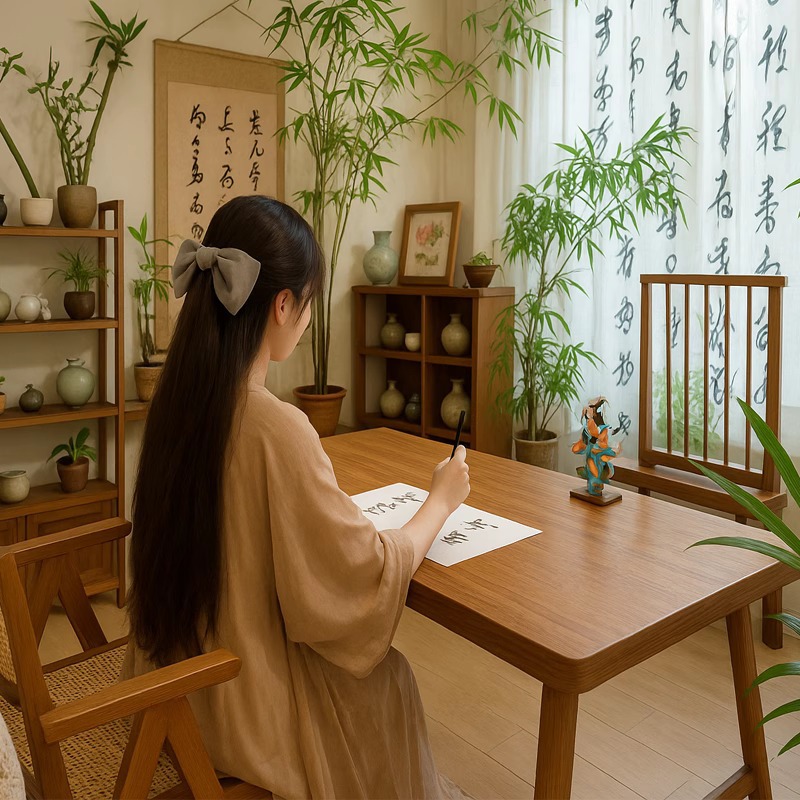 Стол для каллиграфии из массива дерева, большой длинный стол для учебы и работы