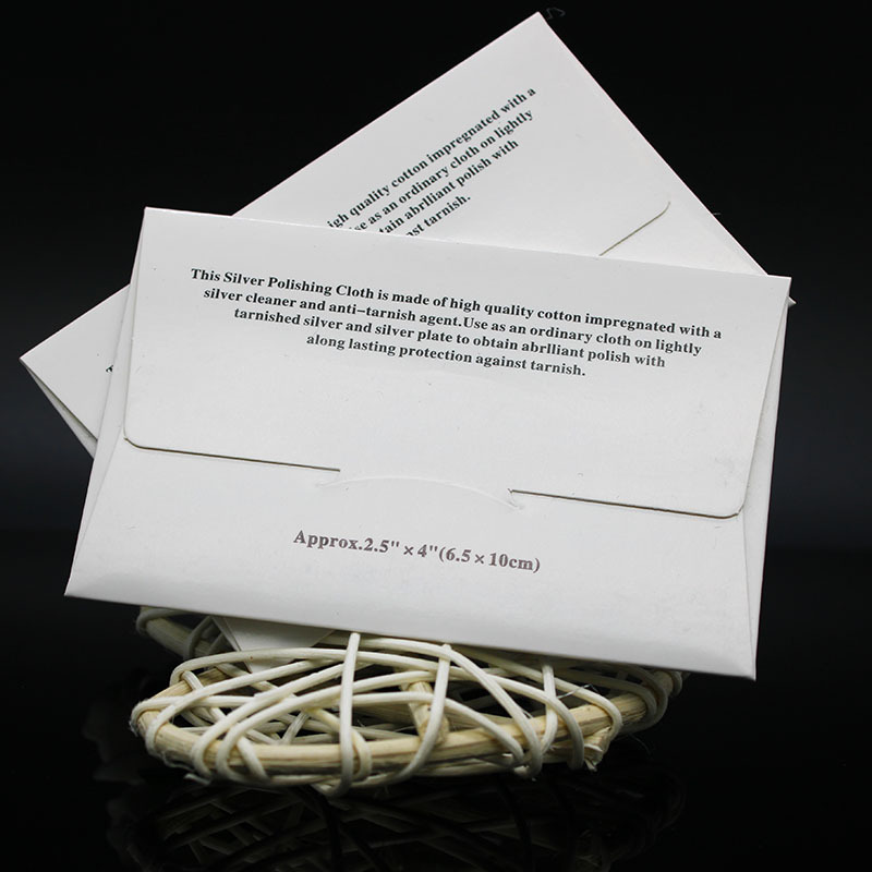 Factory wholesale silver cleaning cloth 6.5 * 10cm drawing silver independent packaging double-sided velvet gold and silver cleaning cloth with polishing silver cleaning cloth