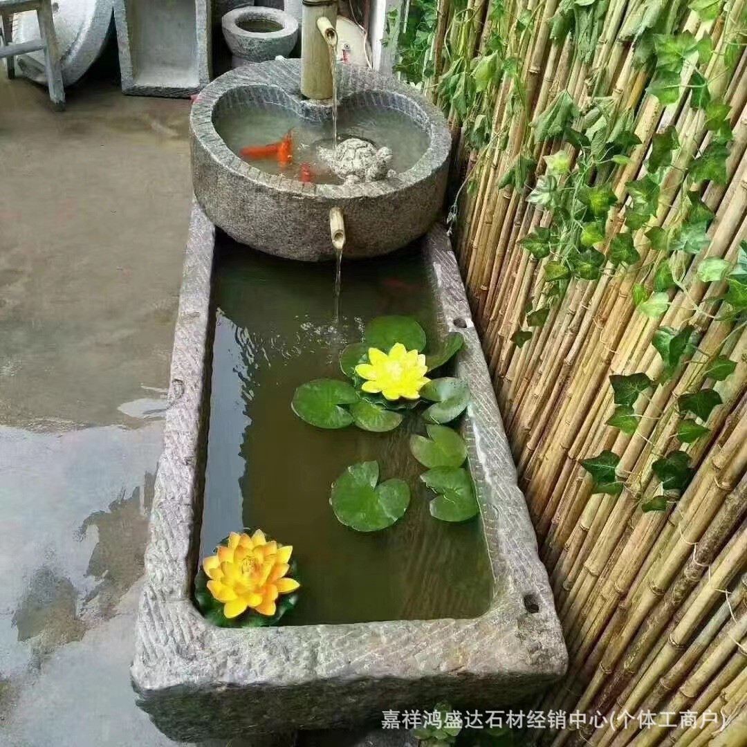 Производитель каменной раковины, рыбацкий пруд, ландшафтная каменная раковина, декоративные элементы для двора, старая каменная раковина