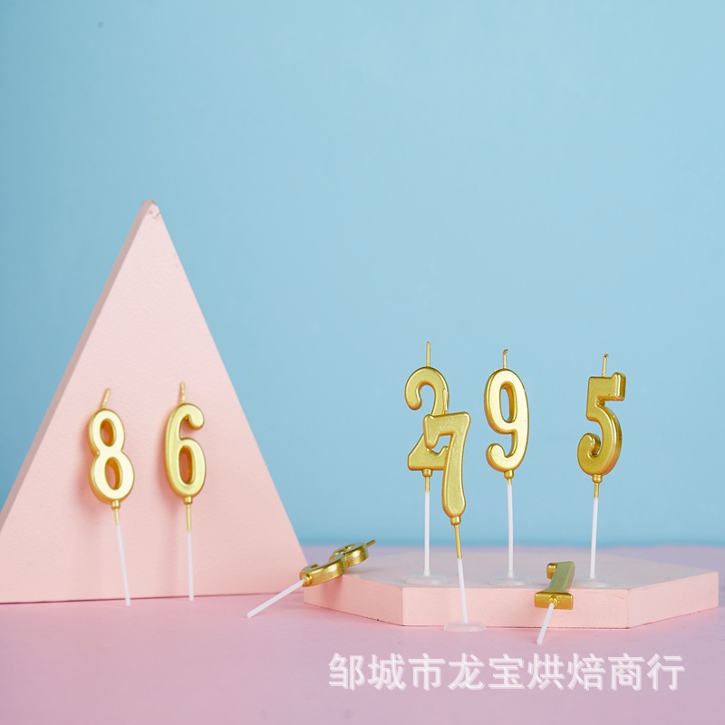 Digital Candle Cake Candle Happy Birthday Candle Party Candle Golden Digital Wax