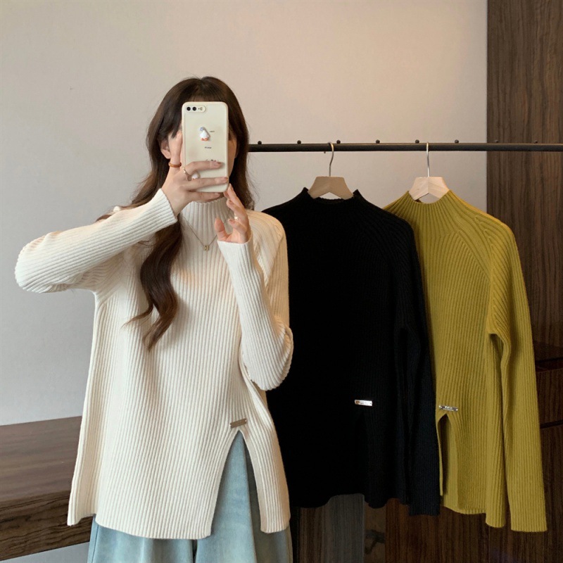 Осень и зима универсальный новый свитер с полувысоким воротником