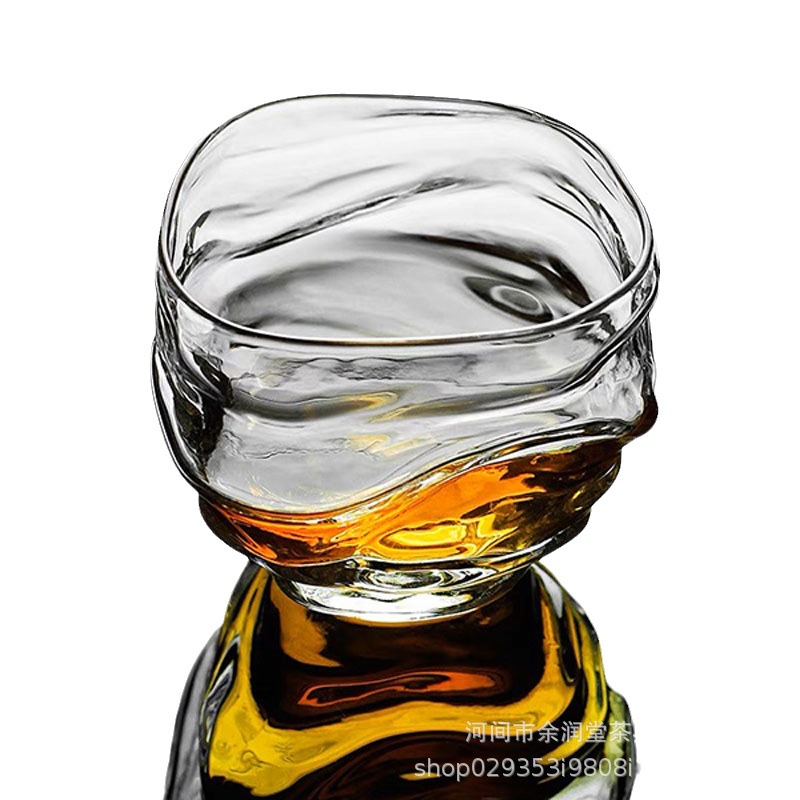 High Borosilicate Glass Water Cup Creative Spiral Juice Cup Shanhe Cup Whisky Wine Glass Household Kung Fu Tea Set