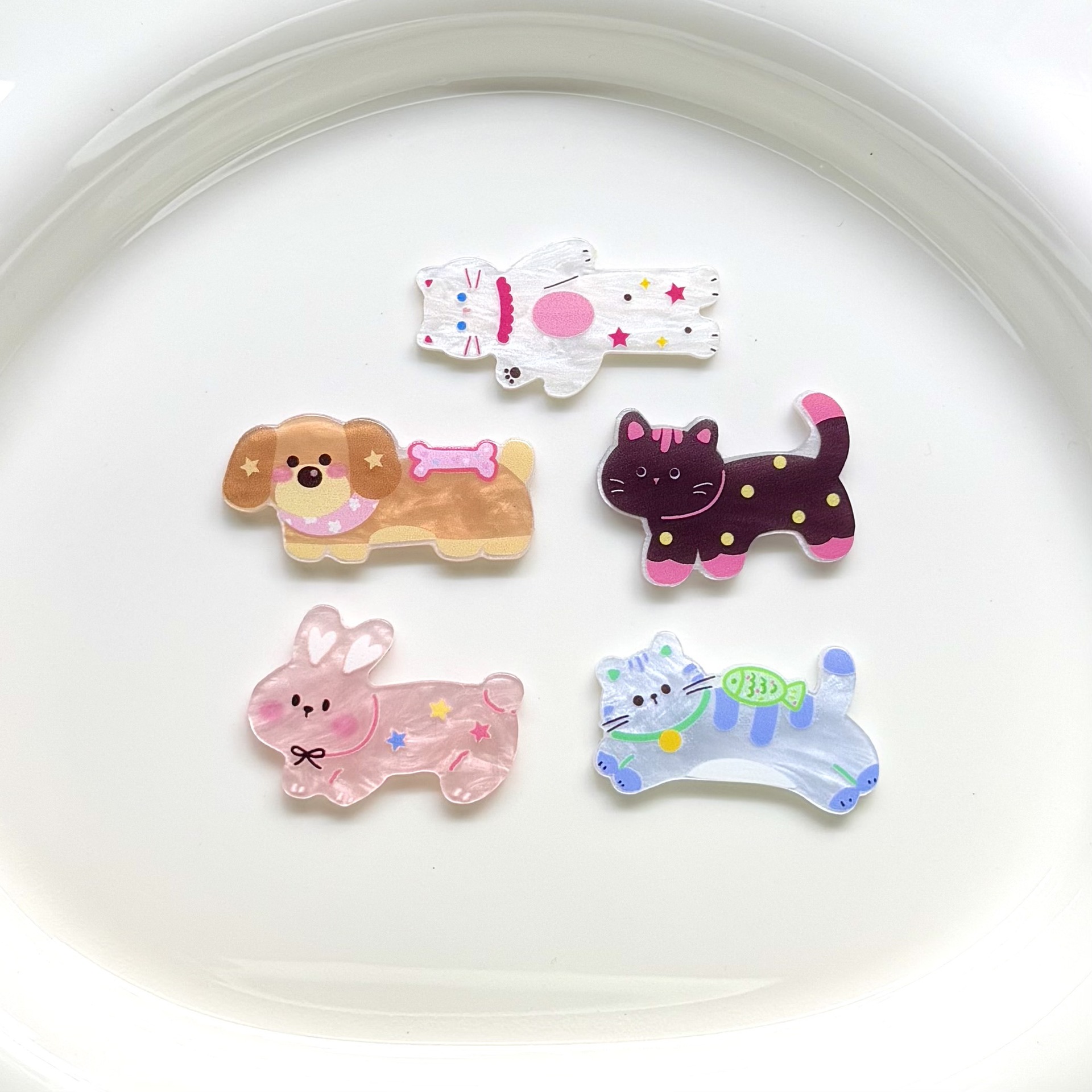 Acrylic Cute Cartoon Water Pattern Small Animal Accessories DIY Cream Glue Mobile Phone Case Patch Hole Shoes Decorative Head
