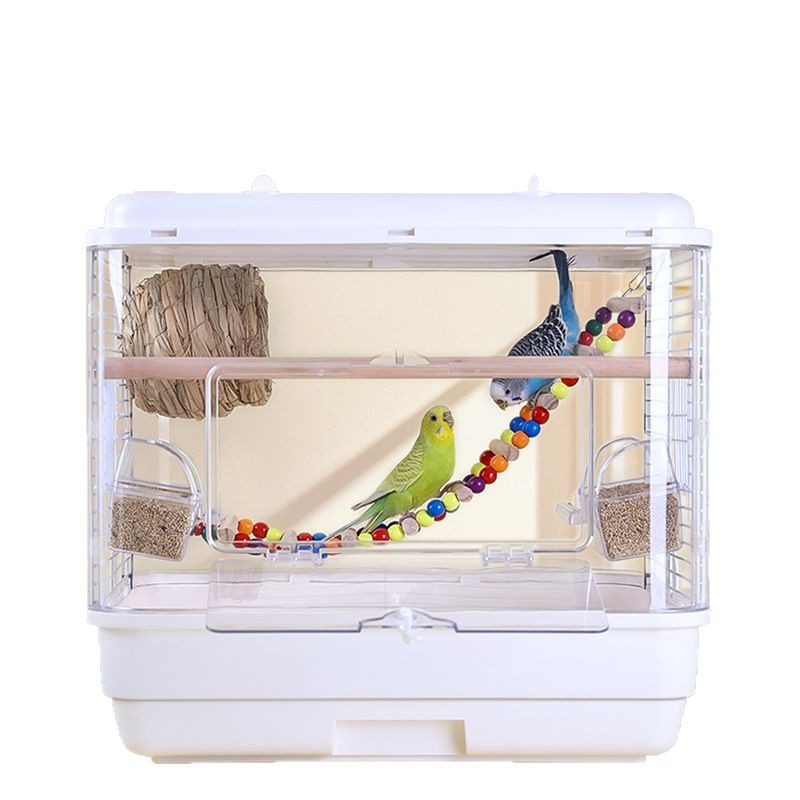 Transparent Birdcage Budskin Parrot Landscape Birdcage Xuanfeng Peony Bird Embroidered Eye Large Villa Birdcage Ornamental Cage