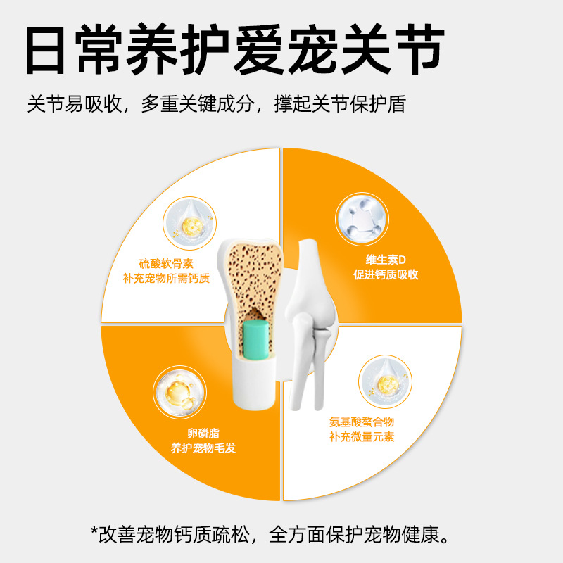 Love Pets Xing Cat and Dog Calcium Supplement Shark Chondroitin Calcium Tablets Bone Strengthening Nutritional Supplement for Large, Medium, Small, Young and Old Dogs 200 Tablets