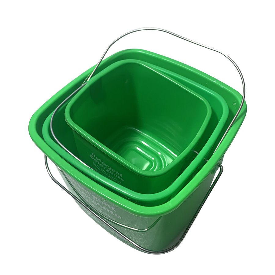 Factory Supply Green Thickened Storage Bucket Portable Plastic Square Bucket Wide Mouth Bucket Storage Bucket