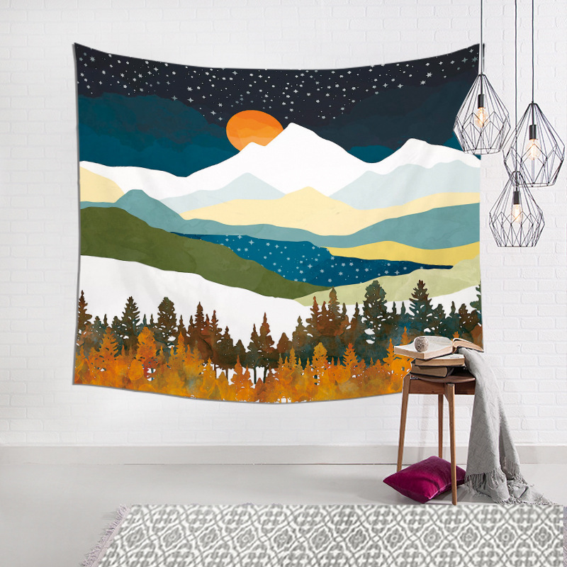 Nordic ins Room Decoration Tapestries Customized Internet Celebrity Live Birthday Background Wall Cloth Dormitory Bedside Hanging Cloth Cross-Border
