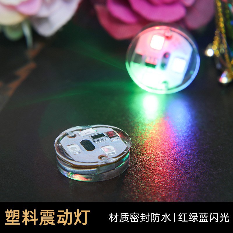 Youbuy round plastic lamp LED vibrating light bulb button battery lamp handmade luminous material accessories