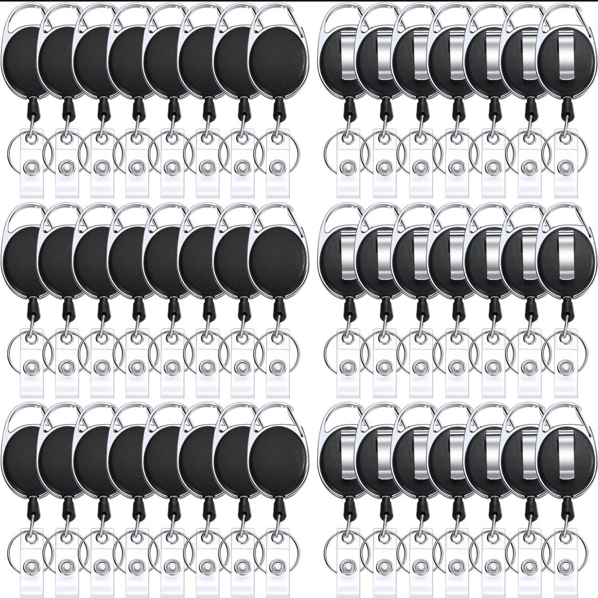 Black Oval Easy Pull Buckle Easy Pull Retractable Buckle Pull Cable ID Buckle Retractable Keychain Badge Reel