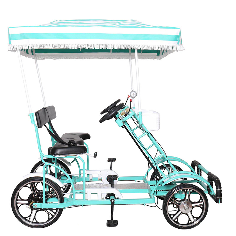 Aowite Park tourist scenic spot car sharing bicycle scan code riding sightseeing pedal car Joint row double car