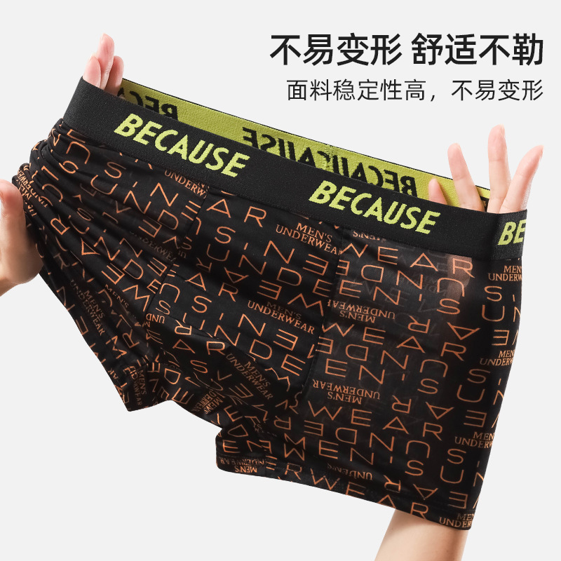 Men's Underwear Boys' Boxers High Elastic Sexy Fashionable Breathable Comfortable Boxer Underpants for Youth in Autumn and Winter