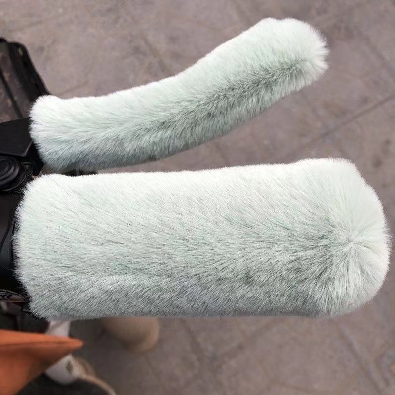 New imitation plush handle cover electric car motorcycle tricycle battery car universal winter non-slip warm cover