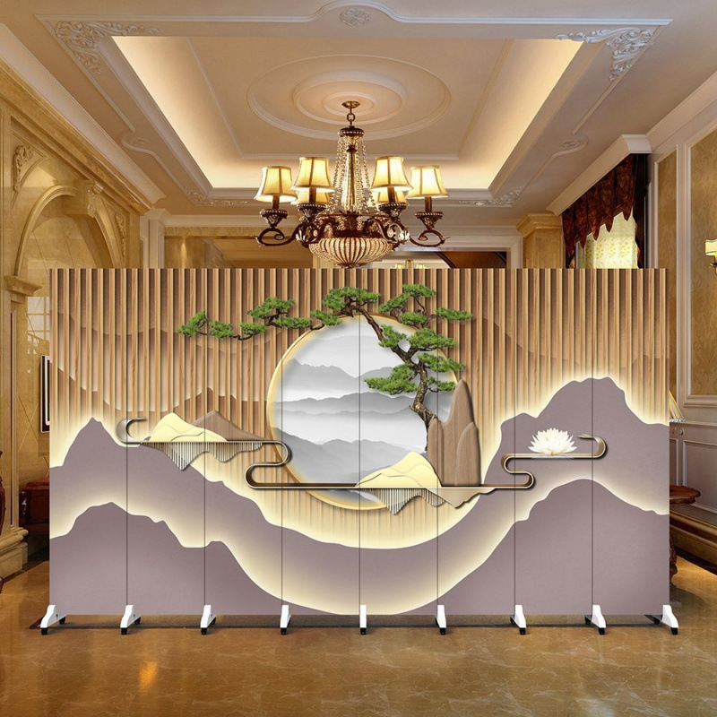 New Chinese Style Screen Partition Living Room Blocking Hotel Bedroom Office Simple Home Folding Screen Removable Folding Factory