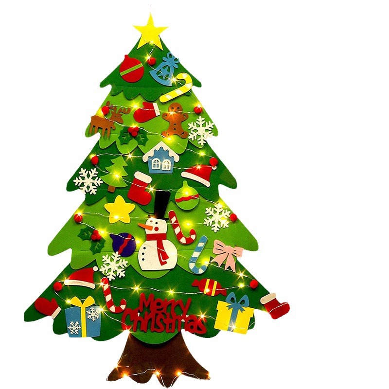 Cross-Border New Felt Christmas Tree Christmas Decorations Kidsren's DIY Felt Cloth Ornaments Spiral Tree Mini