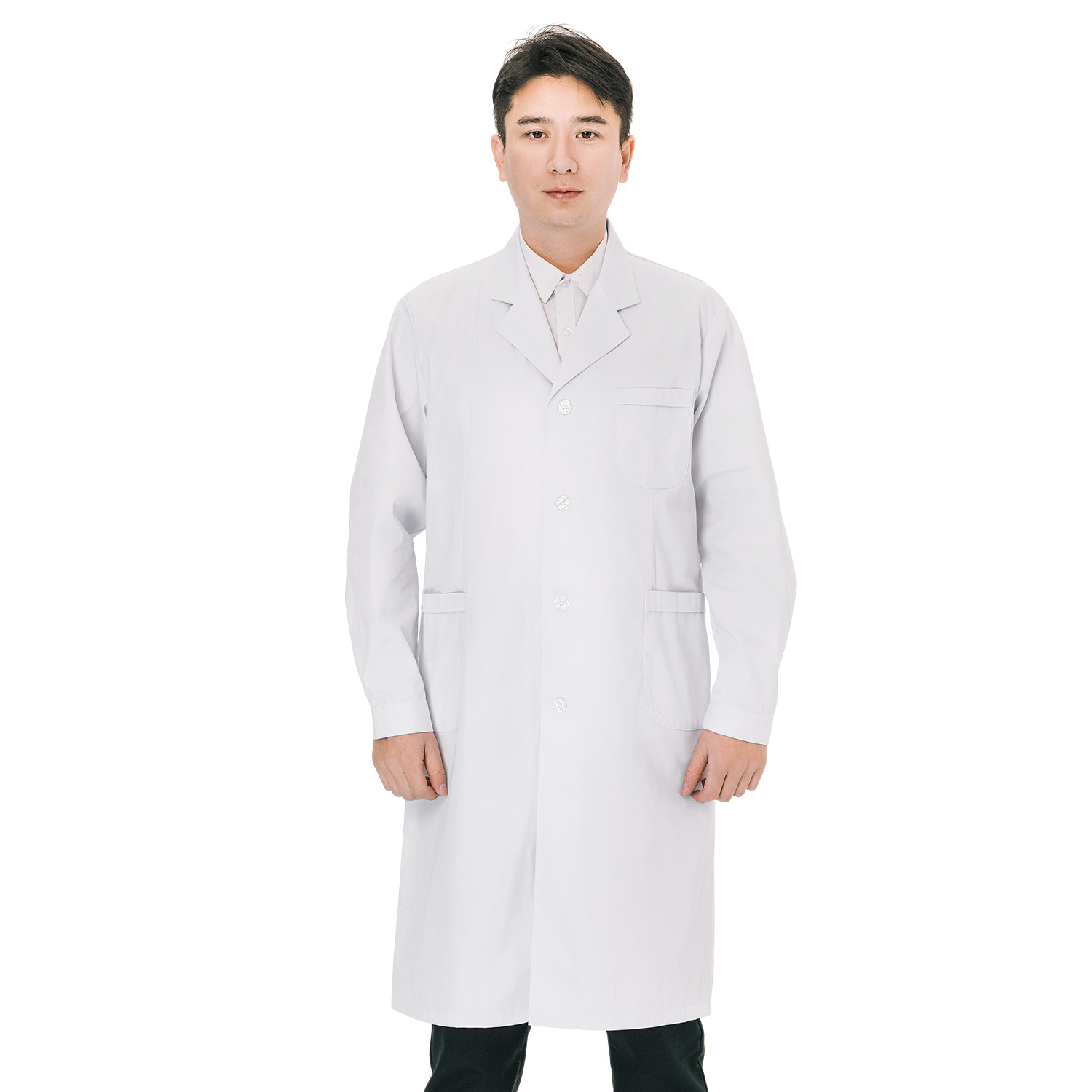 Summer Laboratory White Coat for Men and Women Long-Sleeved White Coat Doctor Pharmacy Food Work Clothes Student Lab Coat