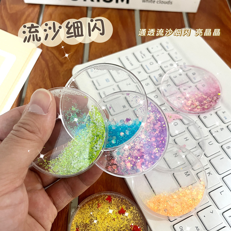 New 5.7 Round Liquid Sand Guka Tile Fridge Magnet Liquid Sand Guka Tray Round Liquid Sand Guka