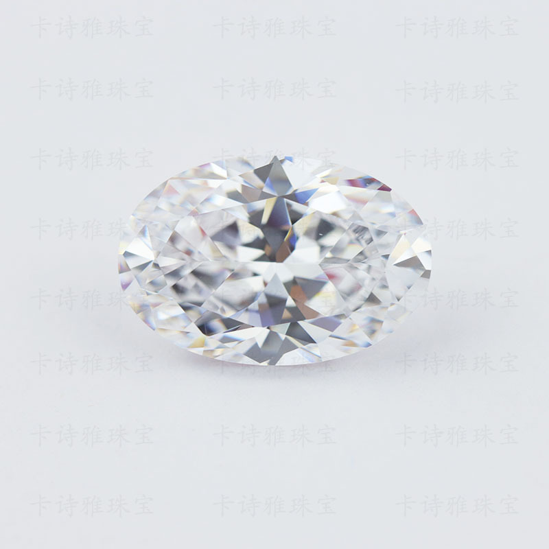 Synthetic Cubic Zircon Oval Gem Egg-Shaped 12-Star Stone White Bare Stone Jewelry Matching Stone