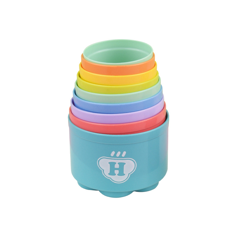 Children's ring set Cup jengle fun puzzle early education Jenga cup rainbow tower baby toy small gift wholesale