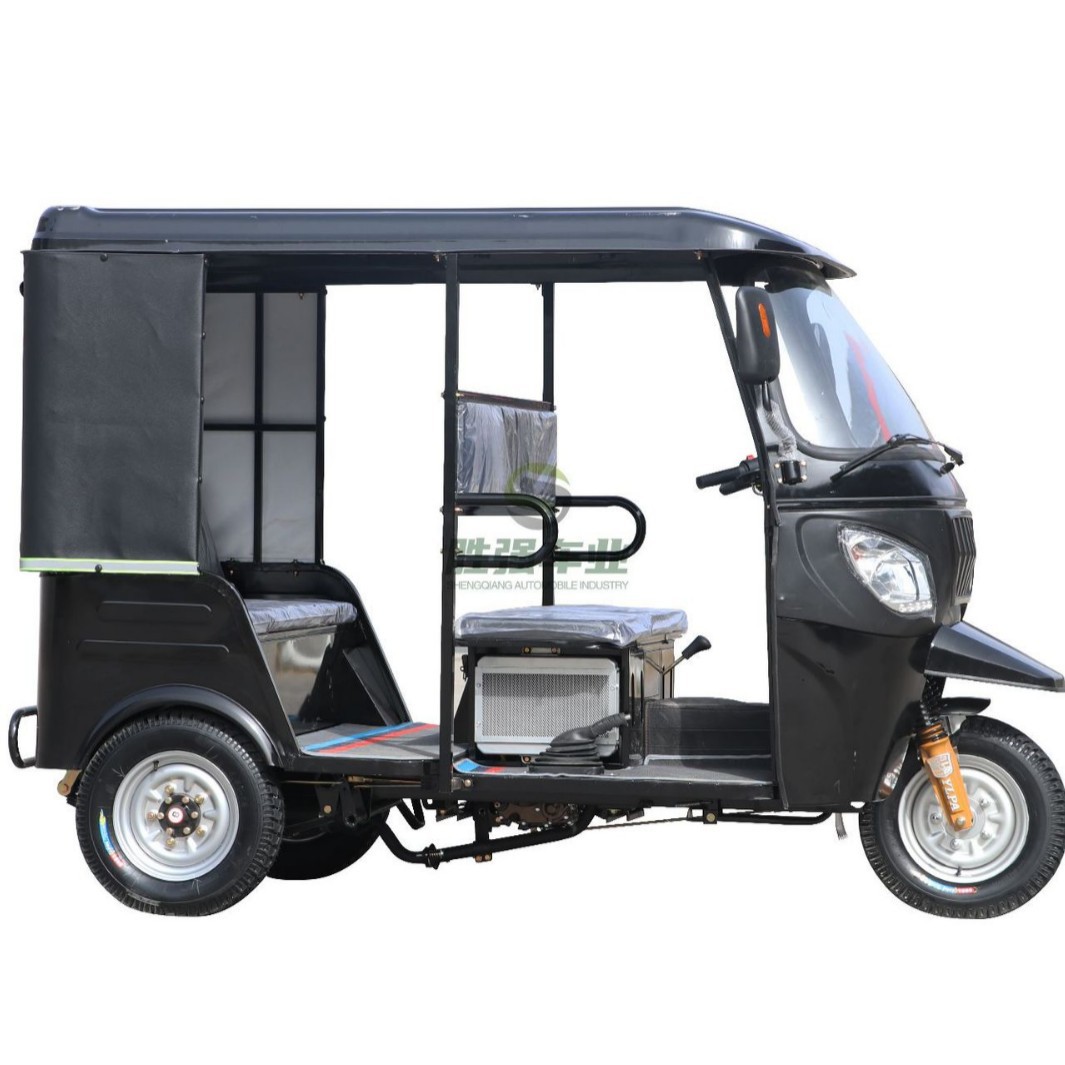 Exported to Africa Tuktuk Fuel-Powered Tricycle with Double Row for Passenger Transport Electric Fuel Tricycle