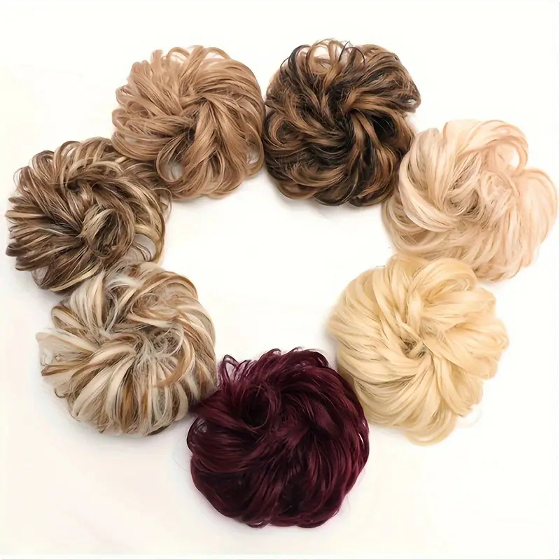 European and American High-Temperature Silk Wig Women's Hair Band Ball Hair Elastic Hair Bag Fluffy Natural Curly Hair Band Foreign Trade Cross-Border