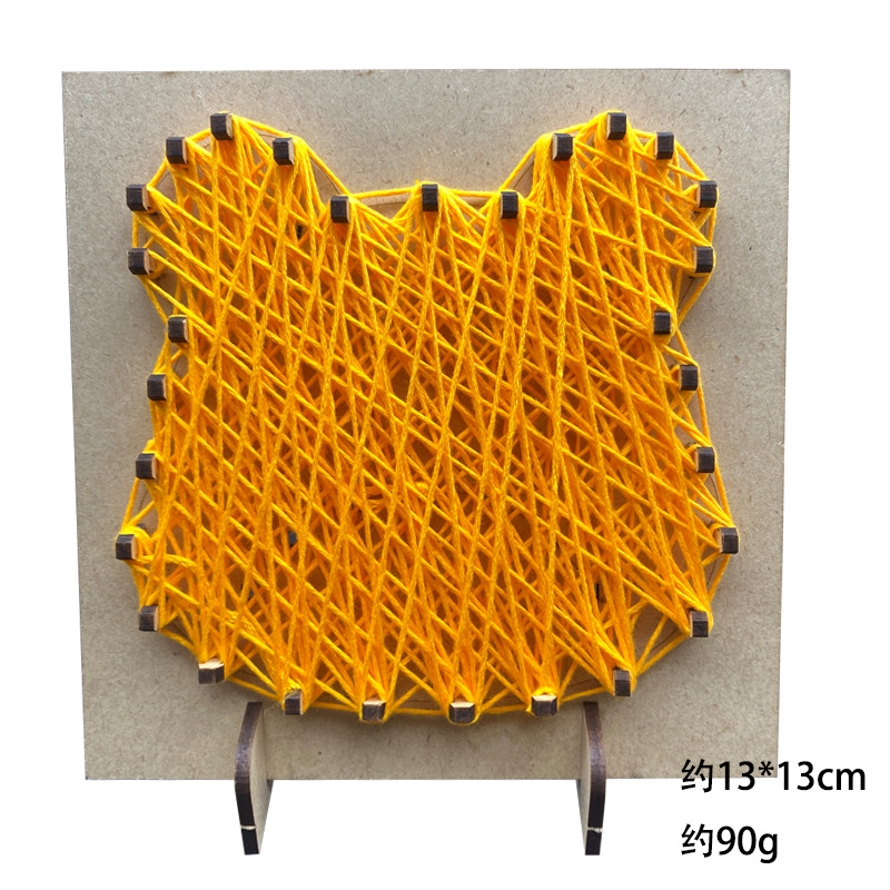 Wooden DIY Handmade Wire-Wrapped Nail Art Children's Educational Threading Craft Desktop Creative Ornament Material Kit