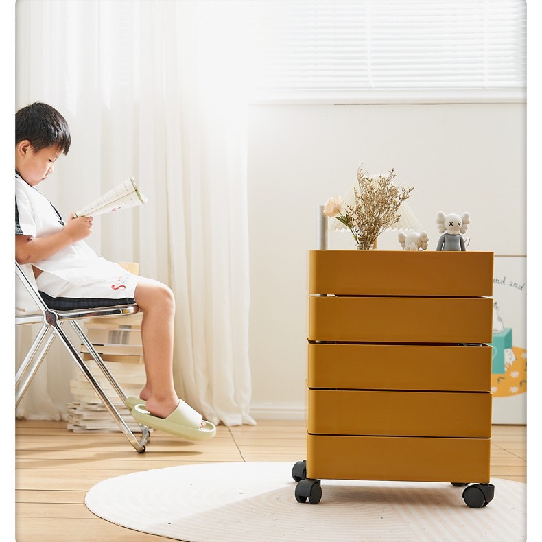Rotating Storage Cabinet Movable Bedside Table ins Side Cabinet Simple Nordic Style Locker Internet Celebrity Cosmetic Storage Cabinet
