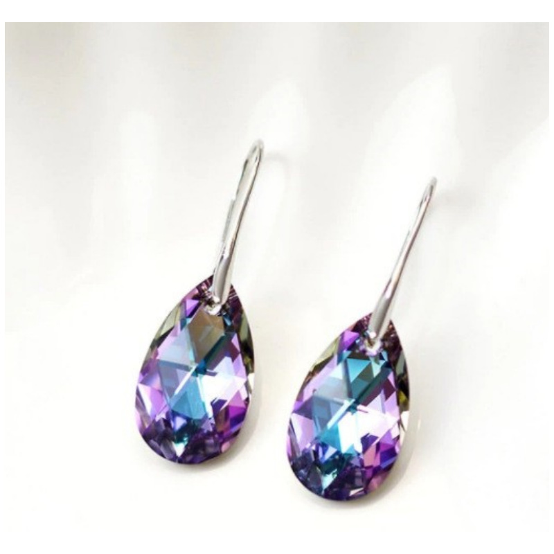 Factory Direct Imported Austrian Crystal Earrings 925 Sterling Silver Ear Hook Water Drop Crystal