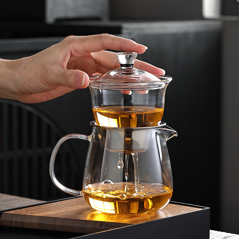 Гаджет для заваривания чая для ленивых, полностью автоматический стеклянный чайный набор для дома