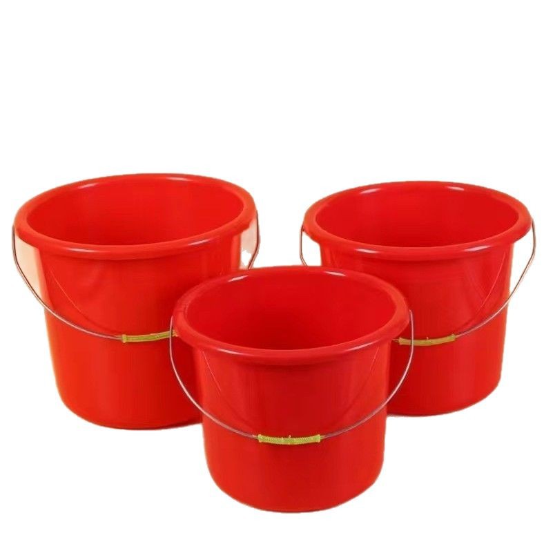 Thickened Plastic Bucket Red Bucket Water Bucket Car Washing Bucket Water Bucket Agricultural Bucket Advertising Bucket Red Bucket