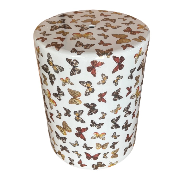Fantastic Butterfly Design Ceramic Garden Stool Ceramic Drum Stool Glaze Five Color New Chinese Style Sitting Pier Side