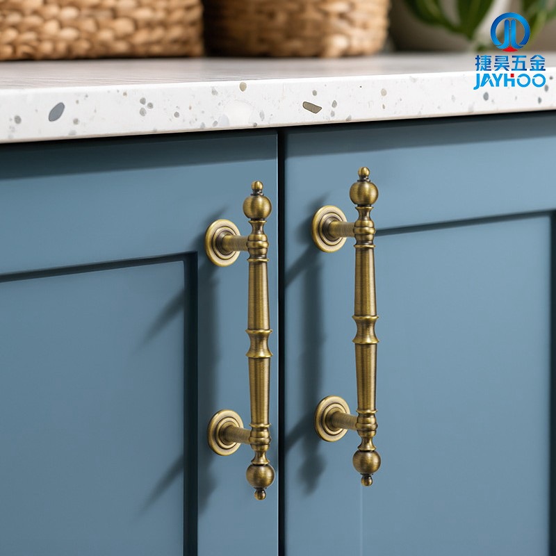 Antique Brass Handles for Wardrobes, Cabinet Doors, Bronze-Colored Hardware, Vintage Drawer Knobs, Cabinet Handles