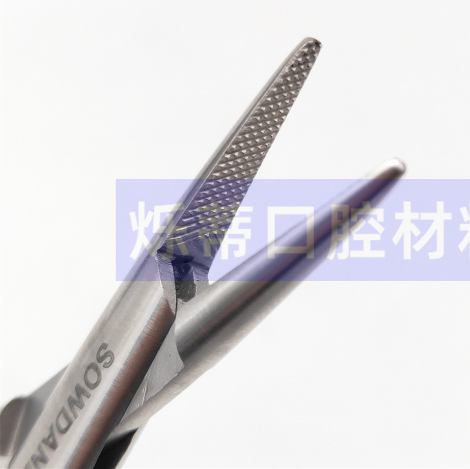 Dental tweezers needle holder stainless steel 14cm long end needle holder mesh mouth net beak dental instrument