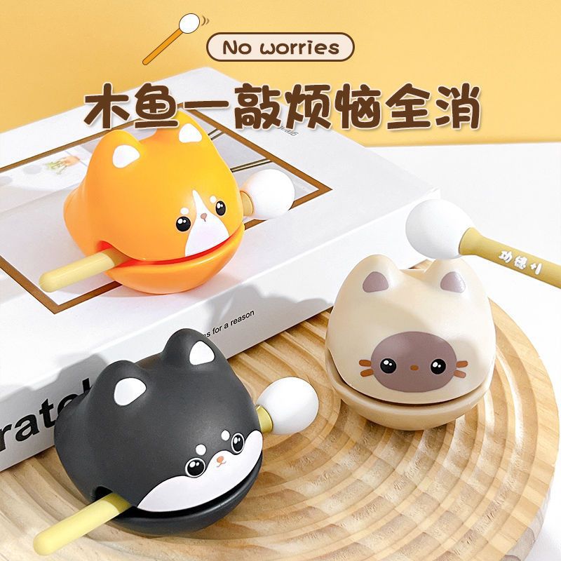 Оптовая продажа маленьких деревянных рыбок для снятия стресса, офисные украшения, исцеление настроения, милый подарок Будды