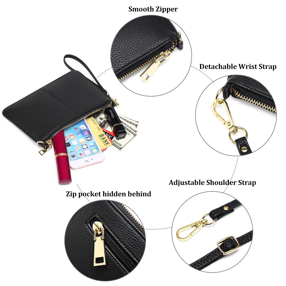 Women's Clutch 2025 New European and American Simple Casual Shoulder Crossbody Bag Pu Mobile Phone Bag Ready for Dropshipping