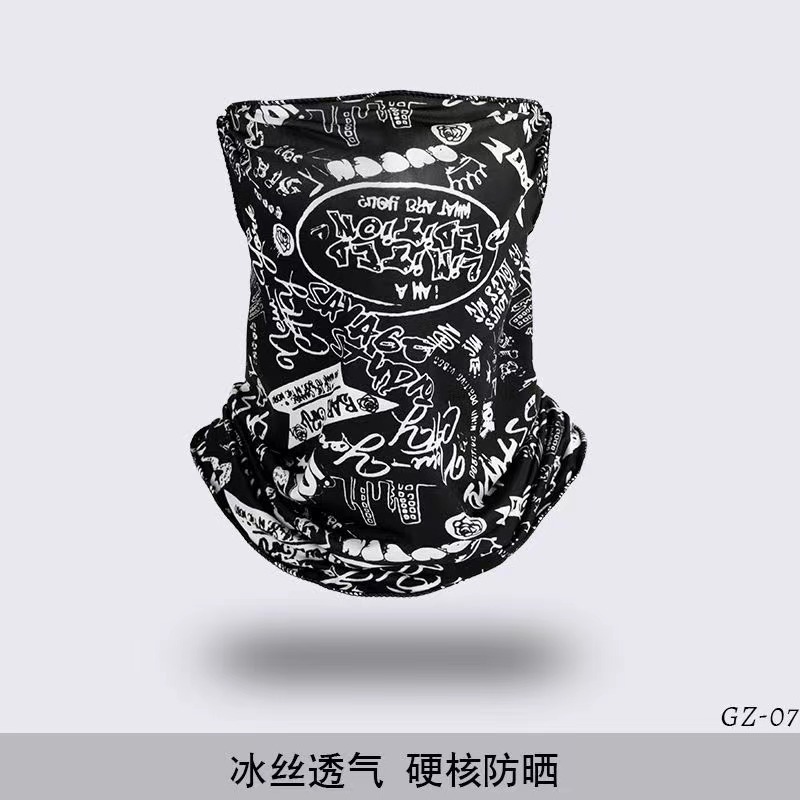 Triangle Towel Sunscreen Face Covering Ice Silk Ear Hanging Mask Sports Neck Protector Breathable Neck Sleeve for Men and Women Spring and Summer Scarf