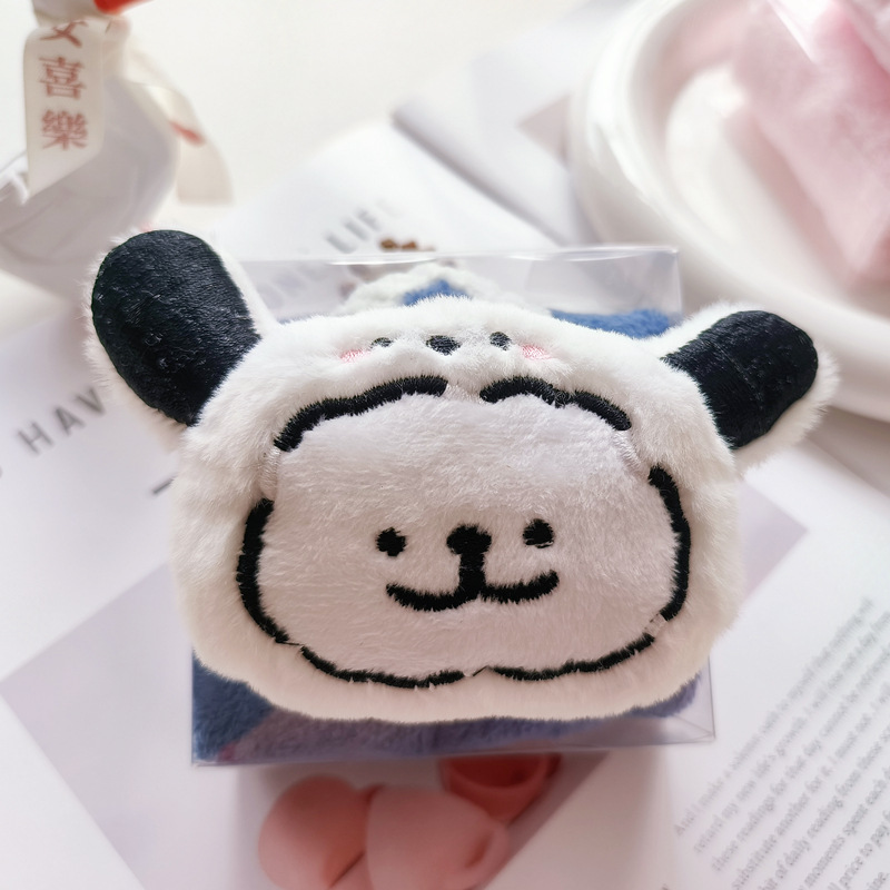 Cartoon Line White Dog Towel Hand Towel Hanging Towel Thickened Children's Face Towel Kindergarten Back Gift