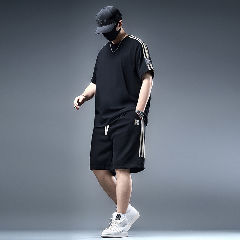 73779-Double Rod Apricot Jacquard Ribbon 1119 Short T1113 Pants Cover Plus Fertilizer Plus Large Size Men's Wear