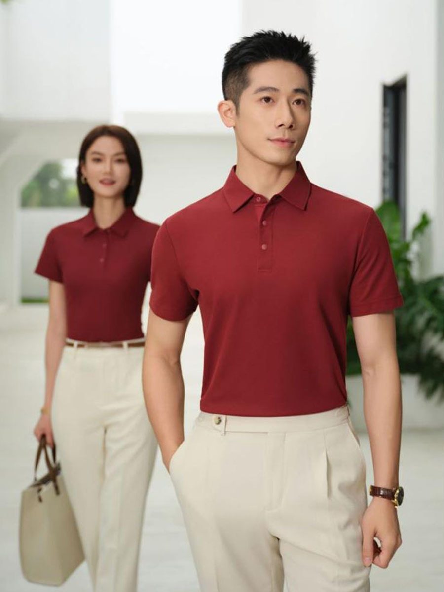 POLO shirt custom logo business sports shirt collar 240g weight short sleeve T-shirt heavy beads long staple cotton breathable