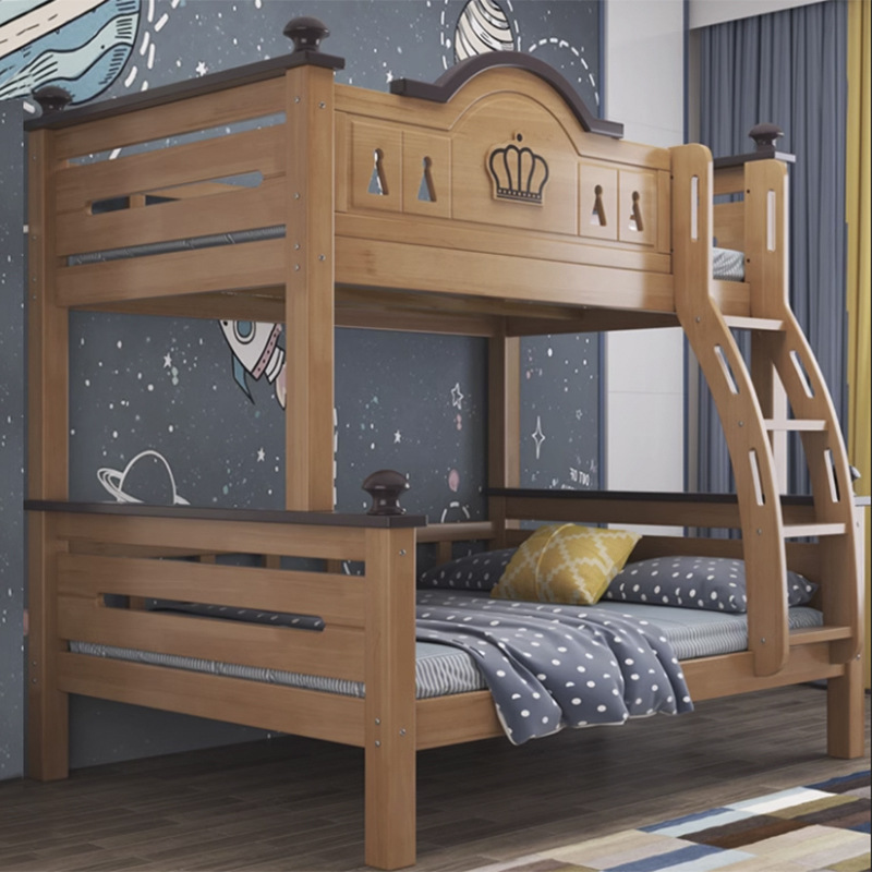 Solid wood bunk bed double-layer high and low bed adult upper and lower bed wooden bed small apartment upper and lower bed bunk bed children's bed