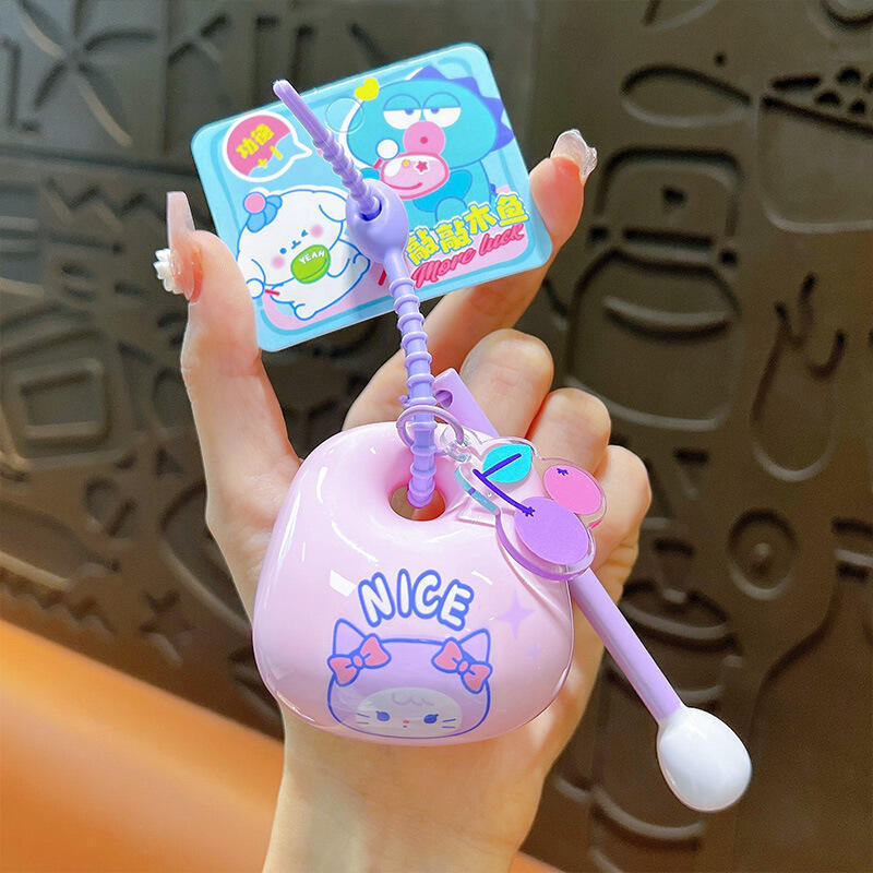 New Cartoon Cute Sanrio Decompression Wooden Fish Knocking Music Knocking Emotion Desktop Pendant Keychain Toy