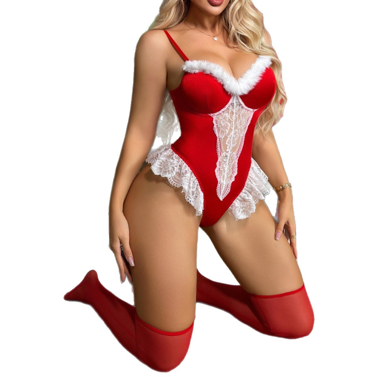 Christmas Sexy Lingerie Export Jumpsuit Sexy Suspender Pajamas Ready for Sale Christmas Lingerie
