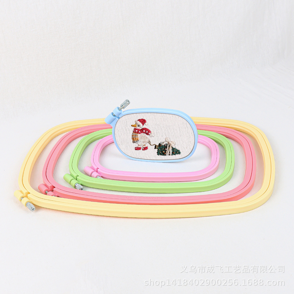 Candy Color Embroidery Stretch ABS Plastic Circle Cross Embroidery Stretch Square Embroidery Circle