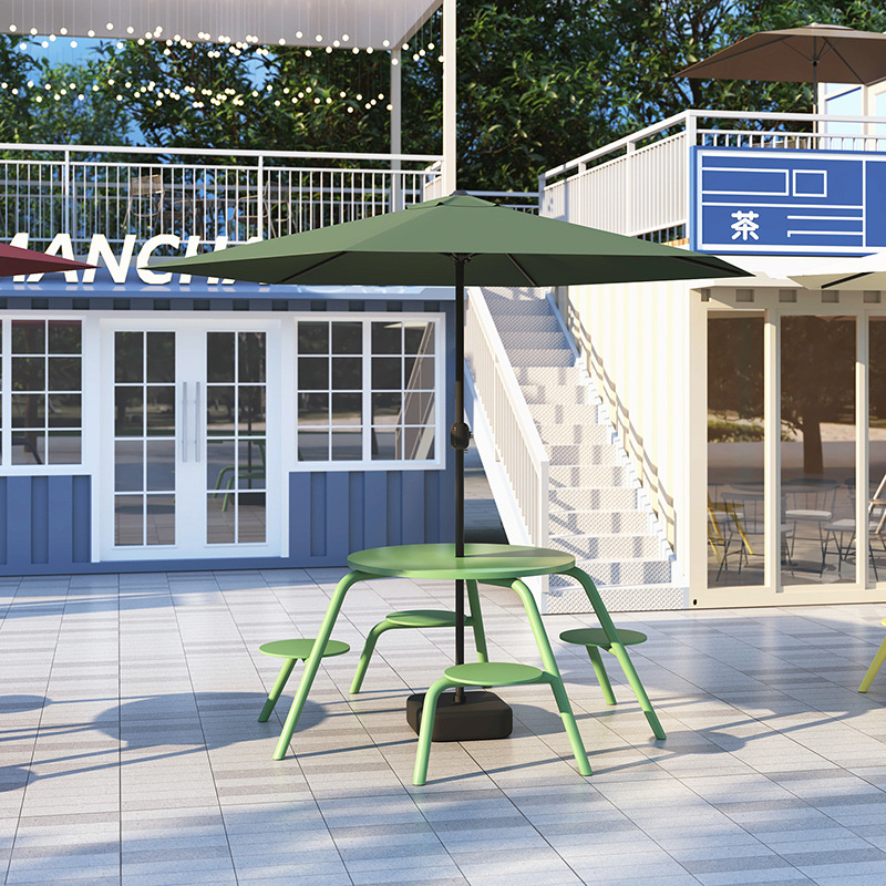 Outdoor Courtyard Parasol Open-Air Garden Commercial Outdoor Stall Rest Area Tables and Chairs Villa Courtyard Leisure Tables and Chairs