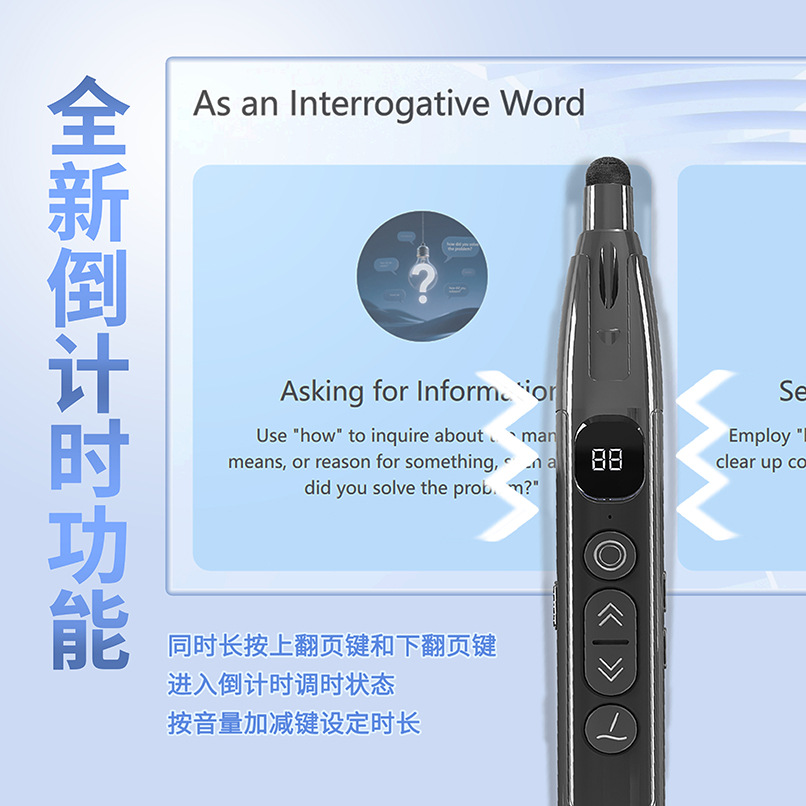 S30 Touch Screen Page-Turning Pen Ppt Remote Control Pen Rechargeable Digital Display Laser Pointer Suitable for Seewo Whiteboard Digital Display Screen