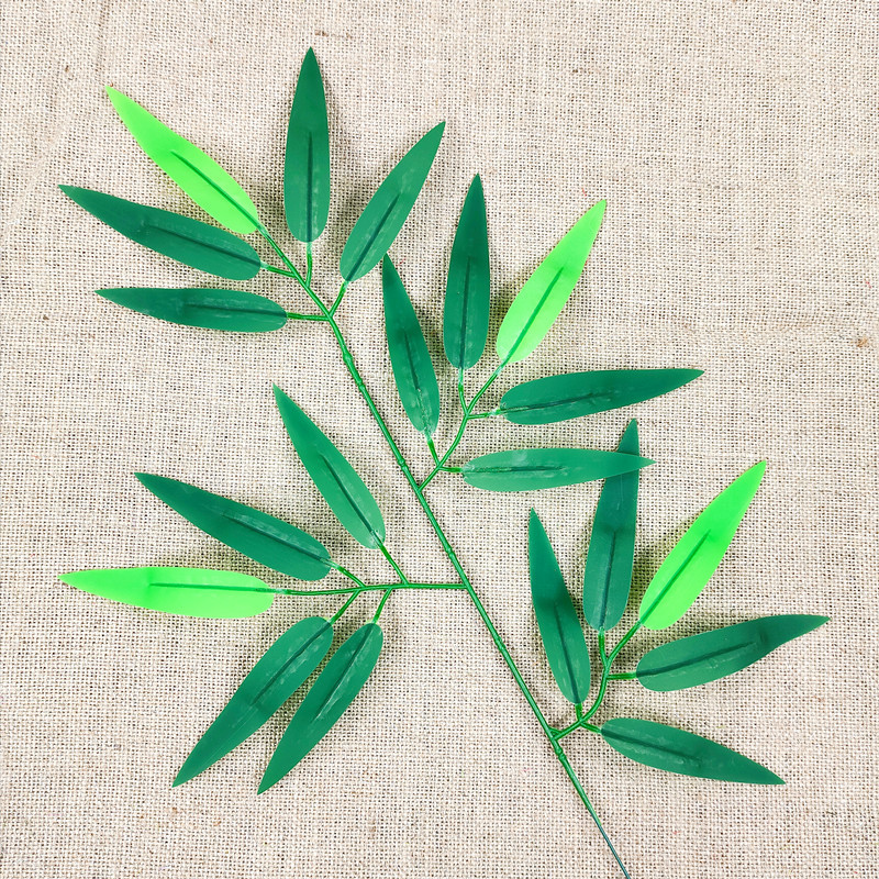 Artificial bamboo leaf small bamboo branch fake leaves glued bamboo leaf artificial leaves decorative plastic single small bamboo leaf wholesale