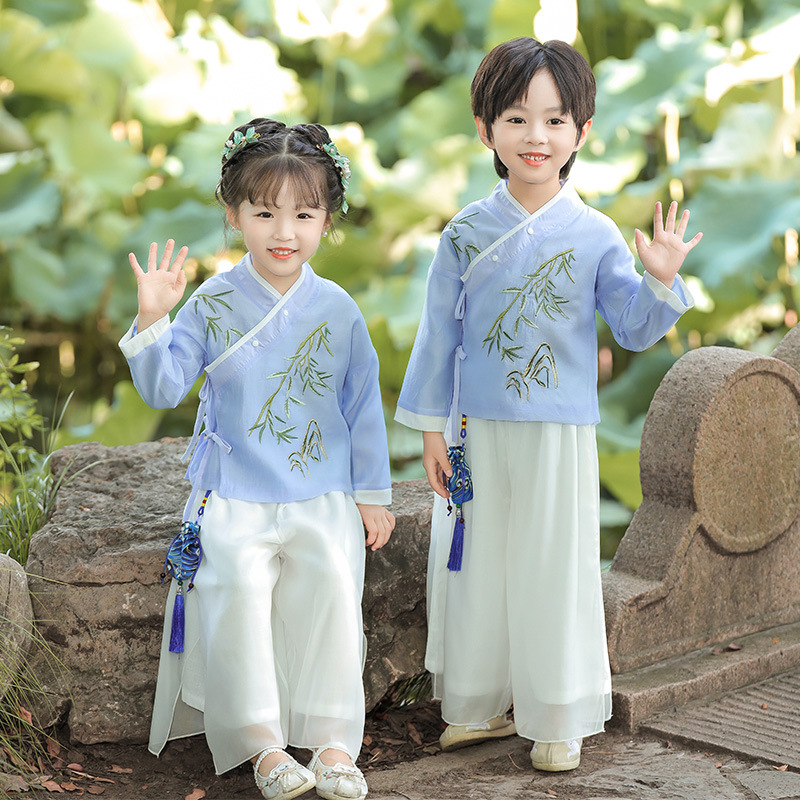 Children's Hanfu spring and autumn clothing boys and girls Chinese style ancient costume autumn performance ancient style Tang suit 61 performance costume suit