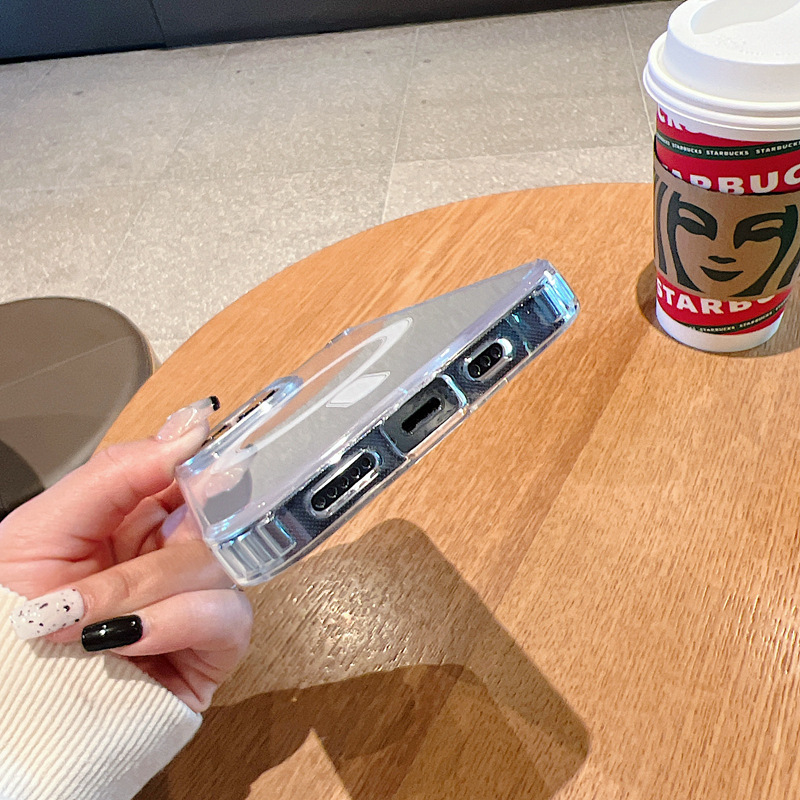 Transparent Acrylic Magnetic Case Suitable for Iphone15Promax Apple 17 Mobile Phone Case Wireless Charging 16 Protective Cover