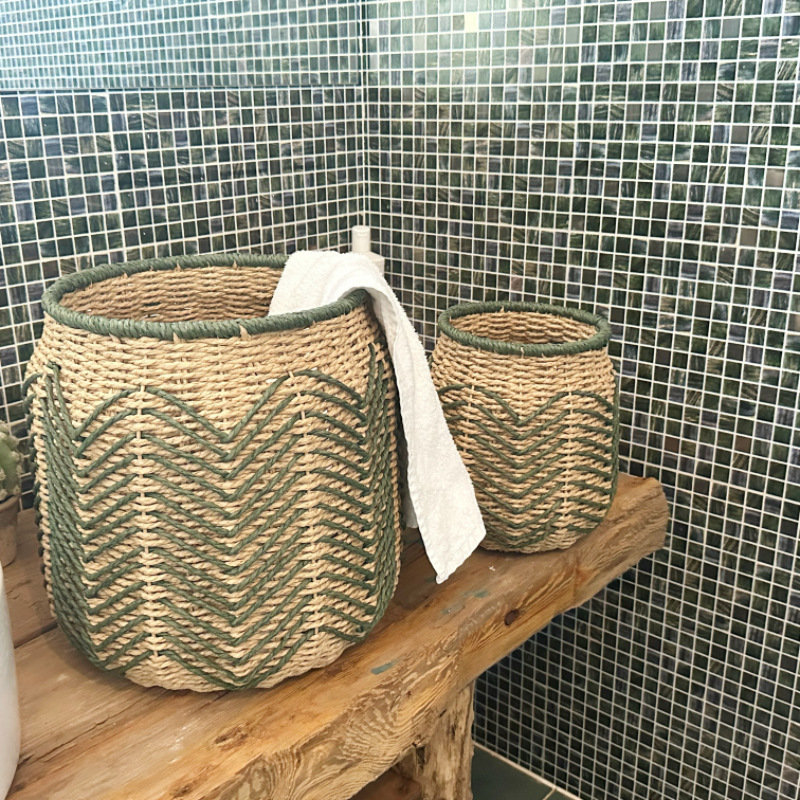 Nordic Paper Rope Flower Pots for Living Room Balcony Green Plants Rattan Flower Baskets Potted Plant Storage Baskets Handmade Woven Baskets