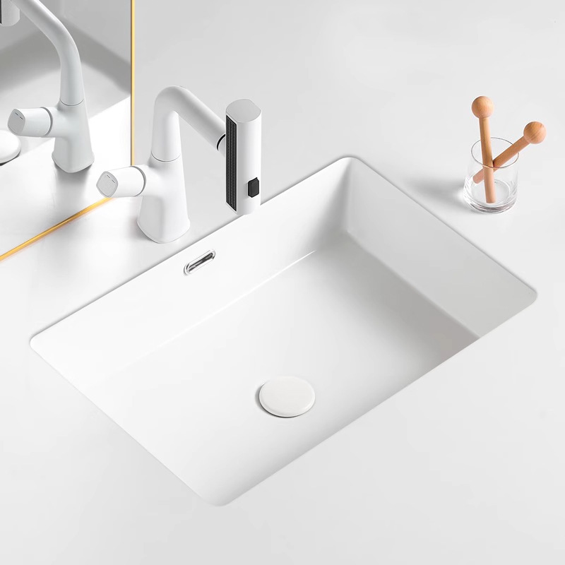 Ceramic Under-Counter Basin, Built-In Wash Basin, Various Sizes, Flat Bottom, Square Shape, Household Bathroom Basin, Wash Basin